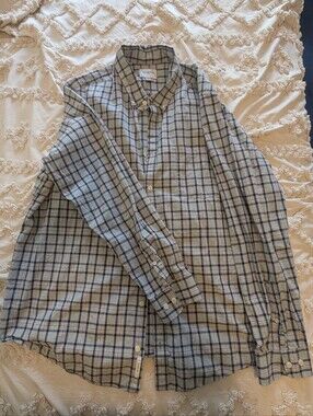 Men's Goodfellow & Co. Plaid Button-Down Shirt - Blue/Tan